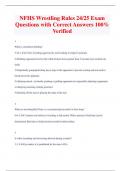 NFHS Wrestling Rules 24/25 Exam  Questions with Correct Answers 100%  Verified
