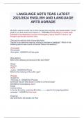 LANGUAGE ARTS TEAS LATEST 2023-2024 ENGLISH AND LANGUAGE ARTS AGRADE
