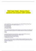   PADI Open Water - Being a Diver I questions and answers 100% verified.