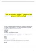 Drug and Alcohol test DMV questions and answers 100% verified.