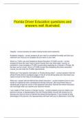  Florida Driver Education questions and answers well illustrated.