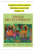 TEST BANK For Child Development, 10th Edition by Laura E. Berk, Verified Chapters 1 - 15, Complete Newest Version