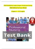 TEST BANK For Leddy & Pepper’s Professional Nursing, 10th Edition by Lucy Hood, Verified Chapters 1 - 22, Complete Newest Version