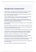 Georgia Pest Licenses Exam with complete solutions