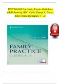 TEST BANKS For Family Practice Guidelines, 6th Edition by Jill C. Cash; Cheryl A. Glass, Verified Chapters 1 - 23, Complete Newest Version 