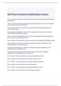 GA Pest Control Certification Exam Questions and Answers