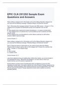 EPIC CLN 251-252 Sample Exam Questions and Answers (Graded A)