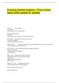 Preclinic Dental Hygiene - Final review latest 2024 update A+ graded