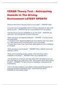 CERAD Theory Test - Anticipating Hazards In The Driving Environment LATEST UPDATE