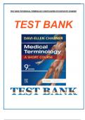 TEST BANK FOR MEDICAL TERMINOLOGY SHORTCOURSE 8th EDITION BY CHABNER