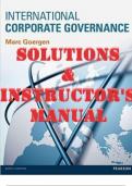 SOLUTIONS & INSTRUCTORS MANUAL for International Corporate Governance 1st Edition by Marc Goergen. ISBN 9781473759190. (Chapters 1-15)