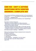 CMN 568 - UNIT 3: ASTHMA QUESTIONS WITH VERIFIED ANSWERS | COMPLETE SET