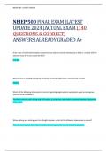 NEIEP 500 FINAL EXAM |LATEST UPDATE 2024 |ACTUAL EXAM (140  QUESTIONS & CORRECT) ANSWERS|ALREADY GRADED A+