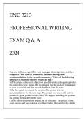 ENC 3213 PROFESSIONAL WRITING EXAM Q & A 2024