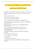 ILE Hearing Aid Dispenser Test Questions and Answers 100% Correct