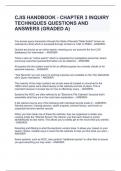 CJIS HANDBOOK - CHAPTER 3 INQUIRY TECHNIQUES QUESTIONS AND ANSWERS (GRADED A)