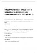 INTEGRATED CHINESE LEVEL 1 PART 2 WORKBOOK ANSWERS KEY 2024 EXPERT CERTIFIED ALREADY GRADED A+ 