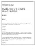 NURSING 4340 PSYCHIATRIC & MENTAL HAELTH NURSING EXAM Q & A 2024.