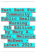 Test bank for community public health nursing 7th edition by mary a. nies melanie mcewen 2023-2024 Latest Update