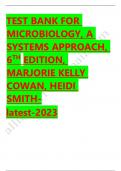 Test bank for microbiology a systems approach 6th edition marjorie kelly cowan heidi smith 2023-2024 Latest Update