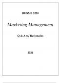 BUSML 3250 MARKETING MANAGEMENT EXAM Q & A 2024