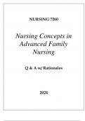 NURSING 7260 NURSING CONCEPTS IN ADVANCED FAMILY NURSING EXAM Q & A 2024