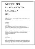 NURSING 2451 PHARMACOLOGY EXAM Q & A 2024