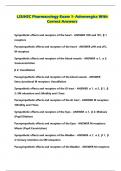LSUHSC Pharmacology Exam 1- Adrenergics With Correct Answers