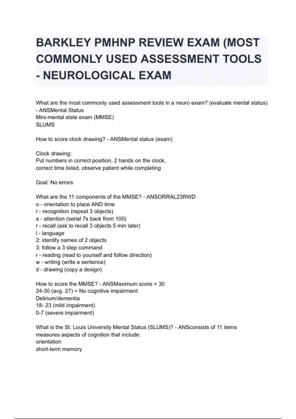 barkley-pmhnp-review-exam-most-commonly-used-assessment-tools