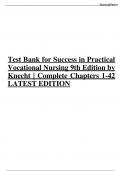 Test Bank for Success in Practical Vocational Nursing 9th Edition by Knecht