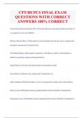 CPT/HCPCS FINAL EXAM  QUESTIONS WITH CORRECT  ANSWERS 100% CORRECT 