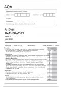 AQA A-level MATHEMATICS Paper 2 JUNE 2023 FINAL QUESTION PAPER