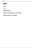 OCR AS Level  Mathematics A  H230/01 PAPER 1 JUNE 2023 FINAL MARK SCHEME Pure Mathematics and Statistics  