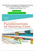 Test Bank for Davis Advantage for Fundamentals of Nursing Care Concepts 4th Edition by Marti Burton Complete Guide Chapter 1-38