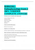 BEST REVIEW NURS2502 - Pathophysiology Exam 2 100% VERIFIED  COMPLETE ANSWERS