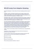 NCLEX study from Adaptive Quizzing Exam Questions and Answers