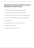 Introduction to Genetic Analysis  Exam 1 Questions & Answers 2024