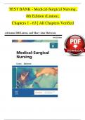 TEST BANK For Medical-Surgical Nursing 8th Edition by Mary Ann Linton, Adrianne Dill, Verified Chapters 1 - 63, Complete Newest Version