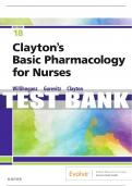 Test Bank For Clayton's Basic Pharmacology For Nurses, 18th - 2020 All Chapters - 9780323570954