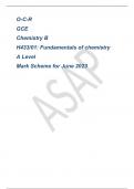 O-C-R GCE Chemistry B H433/01: Fundamentals of chemistry A Level Mark Scheme for June 2023