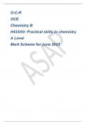 O-C-R GCE Chemistry B H433/03: Practical skills in chemistry A Level Mark Scheme for June 2023