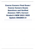 Course Careers Final Exam / Course Careers Exam| Questions and Verified Answers 100% Correct Graded A NEW 2023/ 2025 Update GRADED A