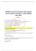 NAPSRx Final Exam Solution 2023 Update Correct Answers | Rated A+ Latest Update May 2023 