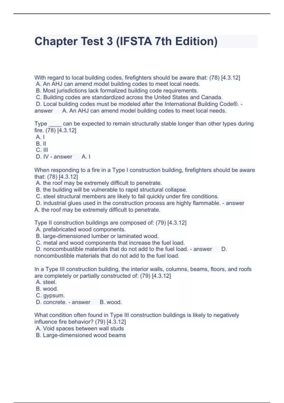 Chapter Test 3 (IFSTA 7th Edition Questions And Answers Graded A+ ...