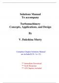 Solutions for Turbomachinery, Concepts, Applications and Design, 1st Edition Murty (All Chapters included)