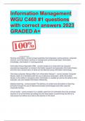 Information Management  WGU C468 #1 questions  with correct answers 2023 GRADED A+