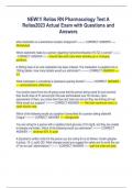 NEW!!! Relias RN Pharmacology Test A  Relias2023 Actual Exam with Questions and  Answers what medication is a leukotriene receptor antagonist? --------- CORRECT ANSWER ----- Montelukast Which statement made by a person regarding hydrochlorothiazide (HCTZ)