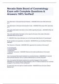 Nevada State Board of Cosmetology Exam with Complete Questions & Answers 100% Verified!