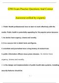 (Answered)Certified in Public Health: Exam Review Guide / CPH Exam Practice Test Bank Prep_ Answered_2022.