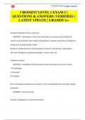 CROSSFIT LEVEL 1 EXAM 3 |  QUESTIONS & ANSWERS (VERIFIED) |  LATEST UPDATE | GRADED A+